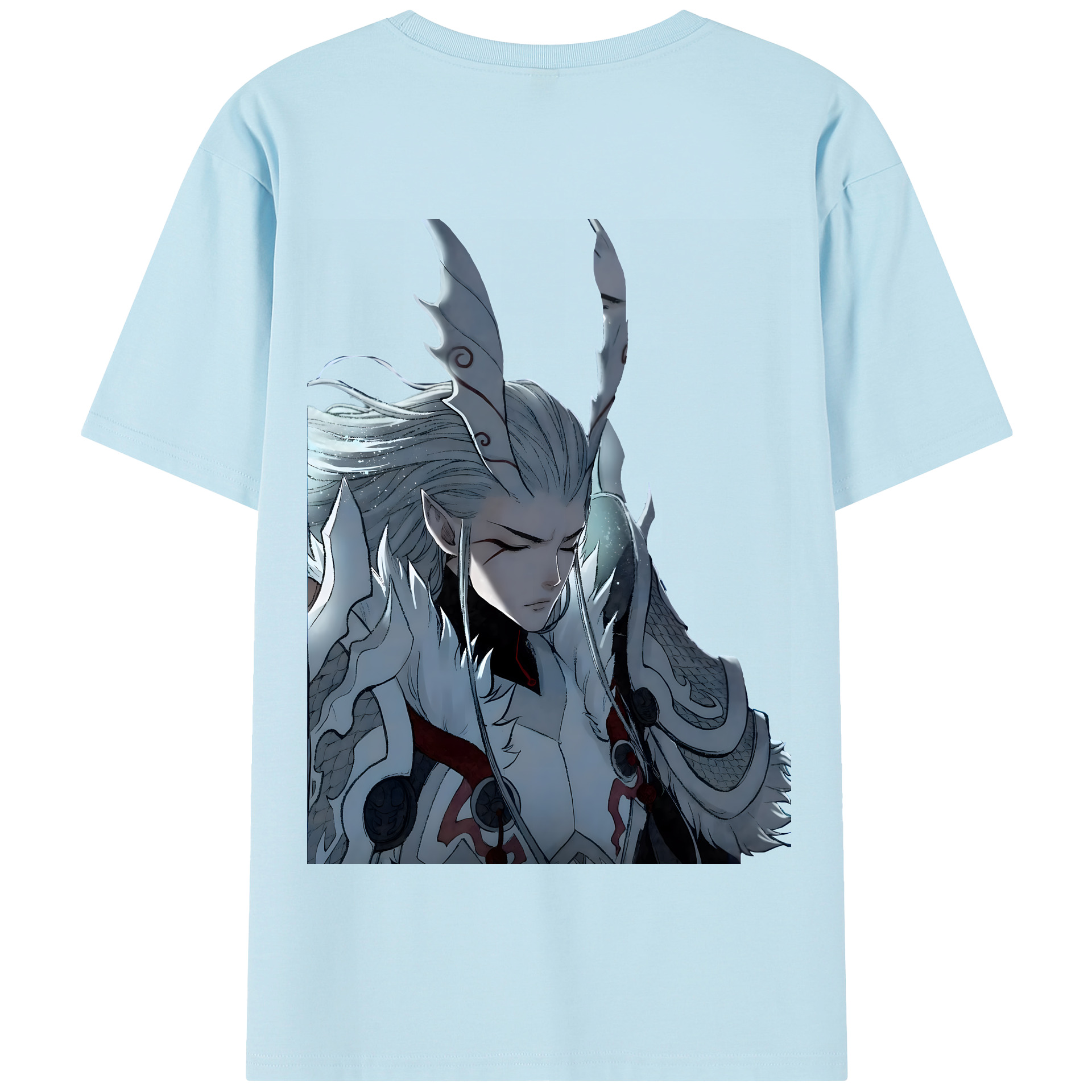 （画像用） Ne Zha 2 ナタ 魔童の大暴れ 綿100％半袖Tシャツ（背面プリント）